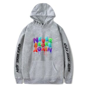 Never-Broke-Again-Grey-Metallic-Hoodie-