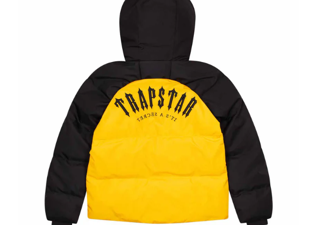 TRAPSTAR IRONGATE ARCH PUFFER JACKET AW23 YELLOW BLACK