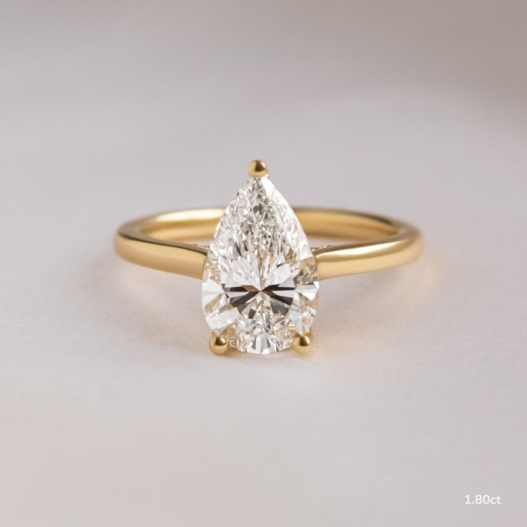 Pear Gold Engagement Rings