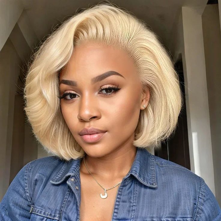 a short blonde wig